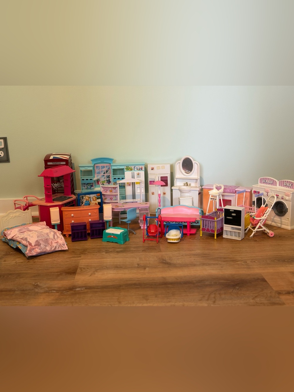 Vintage Barbie Dollhouse Furniture & Bratz Phone Booth